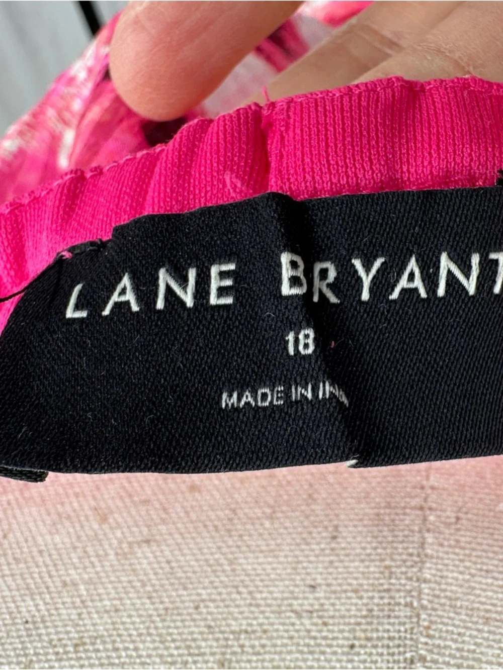 Lane Bryant Pink Floral Smocked Square-Neck Fit & Flare Dress Belted Midi Dress - Picture 7 of 10